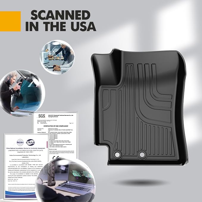 Original Rio Floor Mats for 2018-2024 Kia Rio Sedan & Hatchback Models - Custom Fit TPE Heavy Duty Non Slip Floor Mats 1st and 2nd Row - All Weather Black Car Mats for Rio 2018-2024