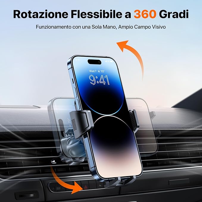 Miracase Phone Holders for Your Car with Metal Hook Clip, Air Vent Cell Phone Stand Car Mount,Universal Automobile Cradle for Garmin GPS Fit iPhone Android and All Smartphones ，Carbon Fiber