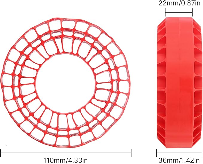 INJORA Silicone Rubber Insert for 118-122mm 4.75" OD 1.9" Wheel Tires(Large Red)