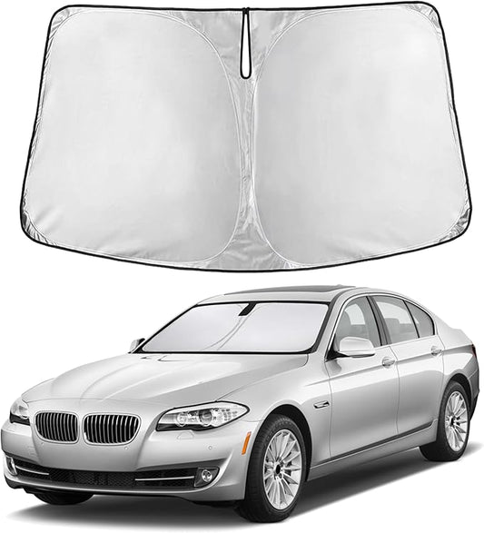 EcoNour Windshield Sunshade Compatible for BMW 5 Series 525i 520i 528i 530i 535d 535i 550i Series 2011-2014 2015 2016, Sun Visor for Window Sun Shade Cover, UV Protector, Car Accessories