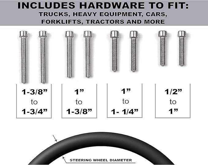 Deluxe Steering Wheel Power Handle Spinner Knob - Universal Steering Wheel Fit for Cars, Trucks, Tractors, Mowers, Forklifts, etc