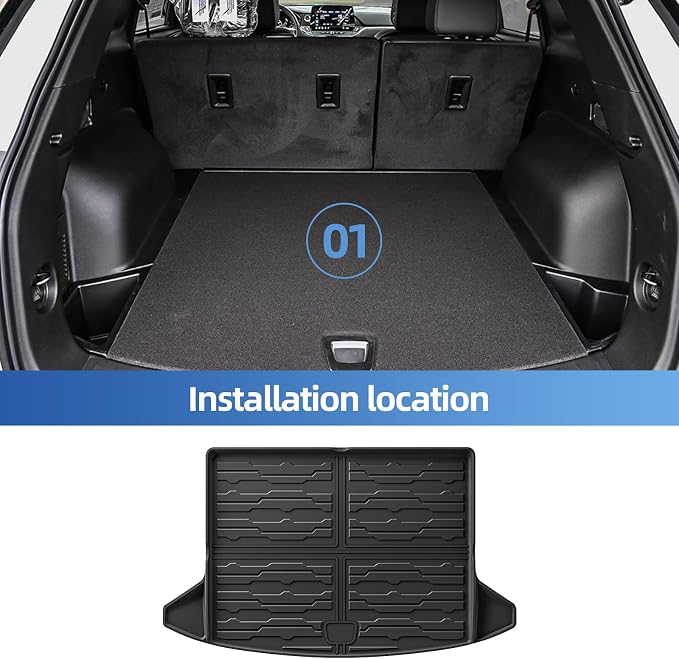 SMABEE 8PCS Full Set of Floor Mats for 2024 2025 2026 Honda Prologue & Chevy Blazer EV All Weather TPE Floor Liners Cargo Liner Backrest Mats Accessories Car Mats Interior Black