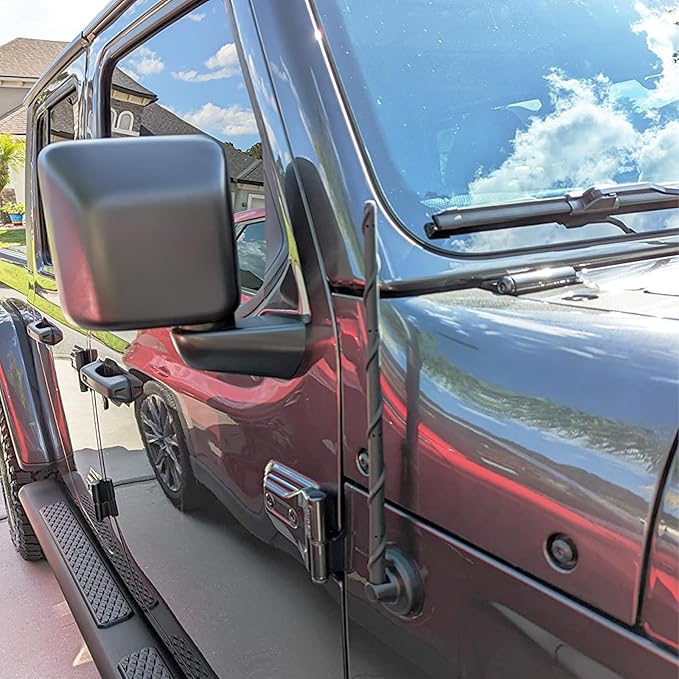KSaAuto 13 Inch Antenna Fits 2007-2026 Jeep Wrangler JK JL Unlimited Gladiator JT, Short Antenna Replacement Jeep JKU JLU Sahara Rubicon Sport Willys 4xe Mojave High Altitude