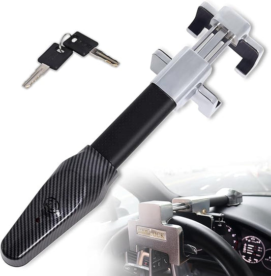 Steering Wheel Lock with Alarm,Heavy-Duty Anti-Theft Security Device for Cars Trucks & SUVs,Includes 2 Keys (Black)