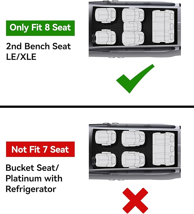 3W Floor Mats&Trunk Mat Fit Toyota Sienna 2021-2026 LE/XLE(Only for 8 Seat), TPE All Weather Custom Fit Floor Liner for Sienna 1st, 2nd and 3rd Row &Cargo Liner, Black with Red Accent