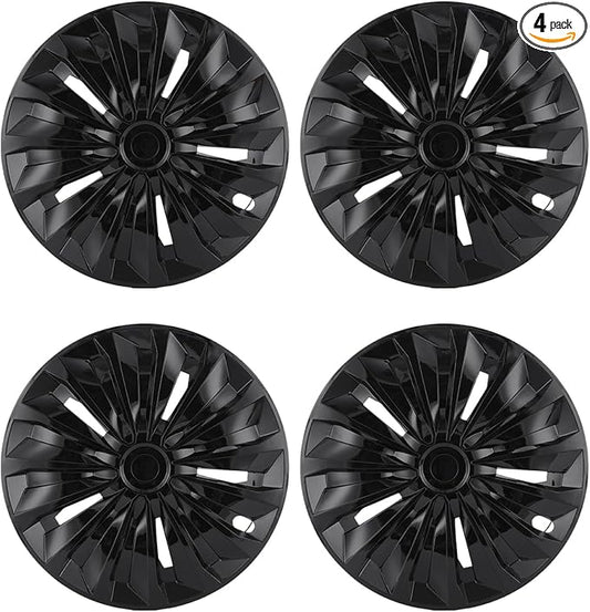 ABX Hubcap Wheel Covers Hub Caps 15 Inch Set of 4 Black Universal Wheel Rim Cover R15 Stylish Car Decor Wheel Covers for Toyota Camry Nissan Mazda (TT Black, 15 inch)