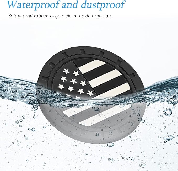 AUCELI 2 Pack Car Cup Holder Coasters, Colored American Flag US Flag Insert Car Cup Coaster, 2.75 Inch Anti Slip Shockproof Embedded Drink Mat, Vehicle Interior Decor Accessories
