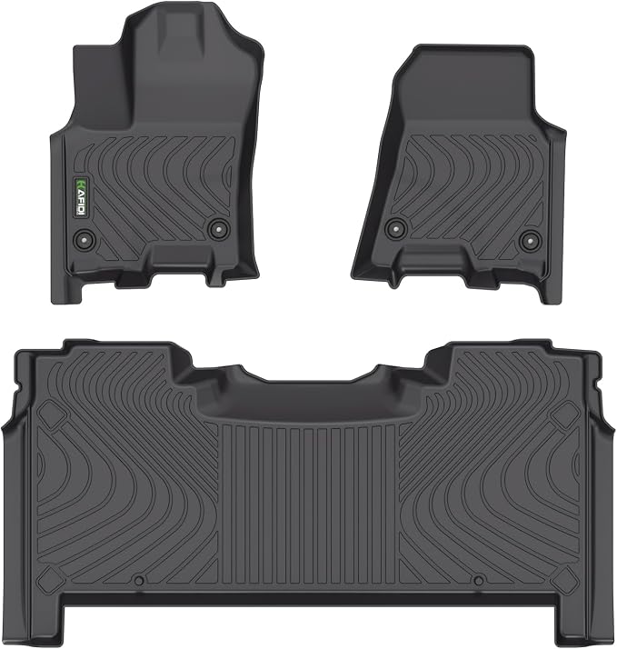 HAFIDI® Floor Mats Fit for 2025 2026 Dodge Ram 1500 Crew Cab Under-seat Storage, All Weather Protection TPE Anti-Slip Automotive Floor Liners, Fits 1st & 2nd Row Full Set Custom Accessories, Black