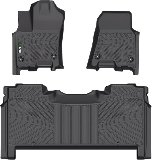 HAFIDI® Floor Mats Fit for 2025 2026 Dodge Ram 1500 Crew Cab Under-seat Storage, All Weather Protection TPE Anti-Slip Automotive Floor Liners, Fits 1st & 2nd Row Full Set Custom Accessories, Black