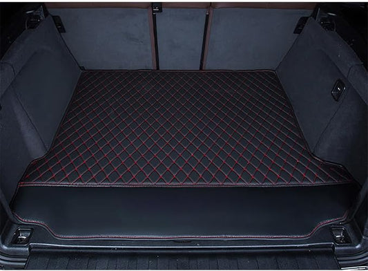 Add Customized Text Cargo Liner for Your Car, Heavy Duty Cargo Mat, Custom Fit Cargo Cover Compatible with EV, SUV, Sedan, Hatchback, Convertible - Black/Red