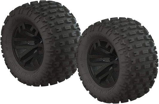 ARRMA 1/10 dBoots Fortress MT 2.2/3.0 Pre-Mounted Tires, 14mm Hex, Black (2), ARAC9632