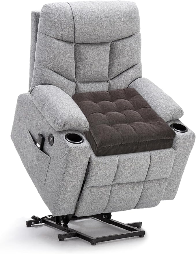 Recliner Cushions for Elderly, 20x20x5 Inch Thick Chair Cushion Patent Design Soft Tufted Dual Layer Booster Seat Cushions for Seniors Recliner Risers Taupe 1P