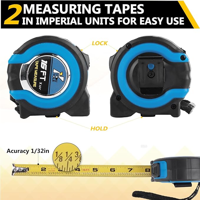 Wheel Alignment Tool Heavy Duty Toe Alignment Plates, No Caliper Removal Needed, Automotive Alignment Tools with Imperial Tape Measures, Compatible with Most Cars, Trucks, and SUVs