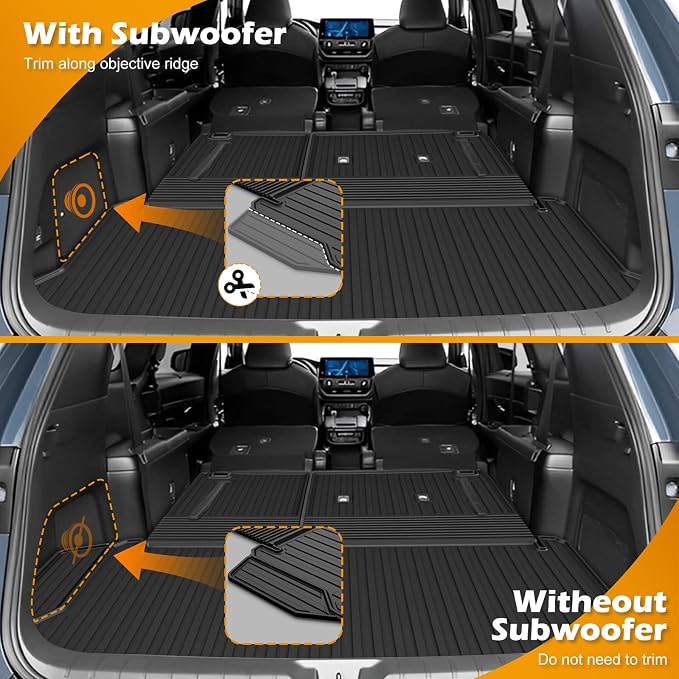 AOMSAZTO Cargo Mat Compatible with 2024 2025 2026 Toyota Grand Highlander: Cargo Liner with Backrest Mat 2-in-1 - All Weather TPE Trunk Mat for Grand Highlander Accessories (Not Fit Highlander)