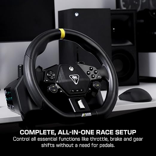 Turtle Beach Racer Wireless Racing Wheel System Officially Licensed for Xbox Series X|S & Xbox One and Windows PCs – Complete Design, Reliable Wireless Connection, up to 30Hr Battery– Black