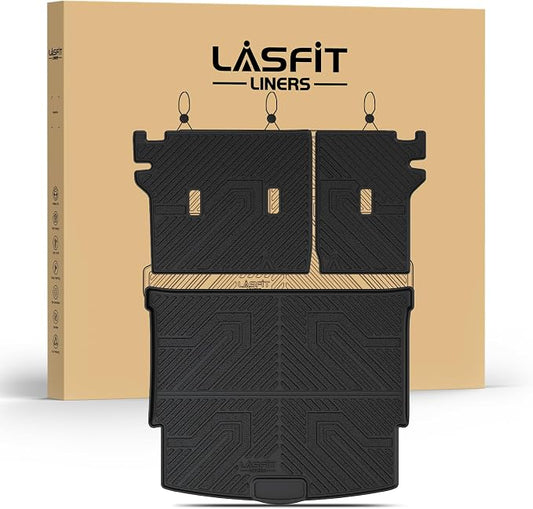 LASFIT Cargo Mat & Backrest Mats for Nissan Rogue 2026 2025 2024 2023 2022 2021, All Weather TPE Custom Fit Car Trunk Mats Cargo Liners Accessories, Black