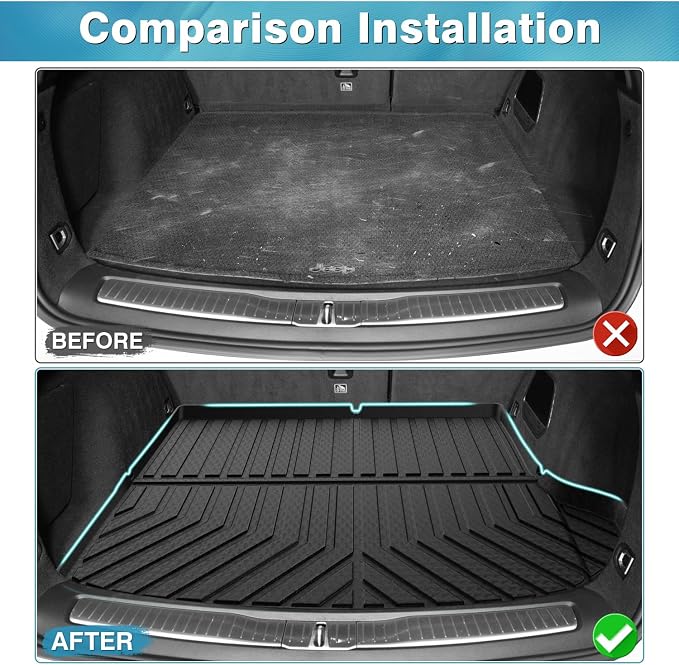 Mixsuper Custom Fit Cargo Liner for New Jeep Grand Cherokee 2026 2025-2022, Only for 5 Seats, All Weather Cargo Mat Rear Trunk Liner Black