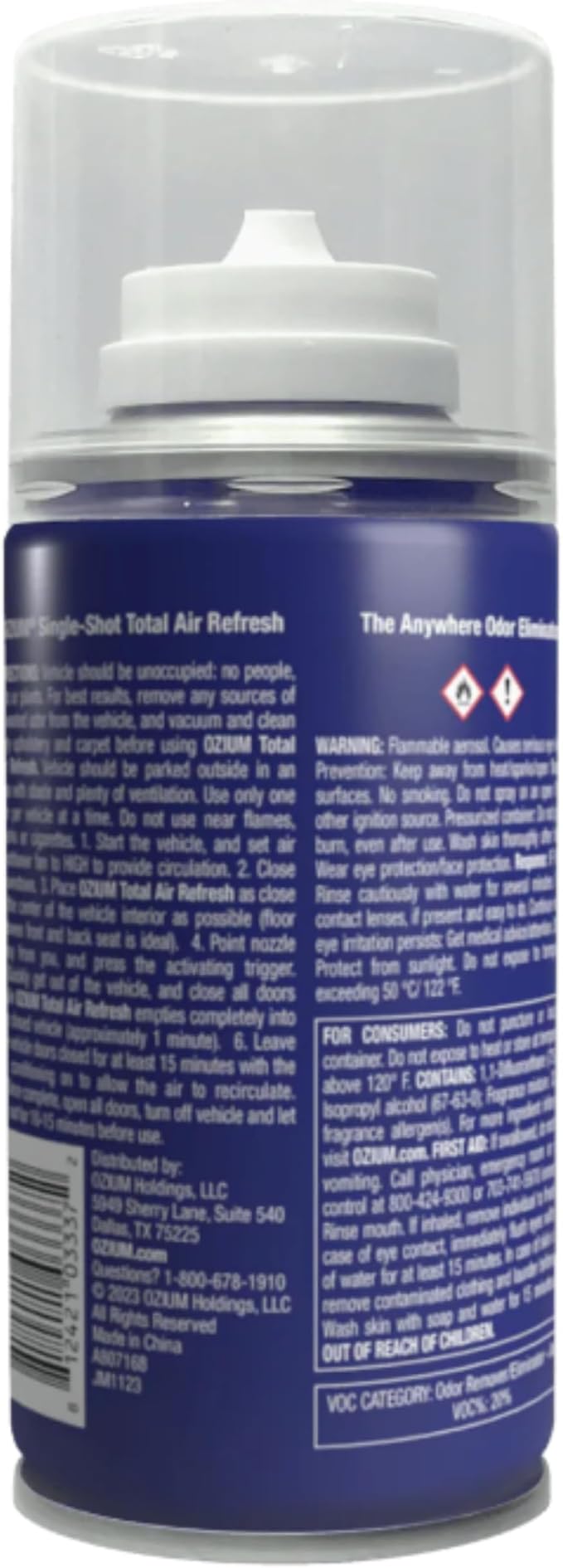 Ozium Air Sanitizer, 2 oz Car Fogger: Single-Shot Smoke Odor Eliminator & Car Air Freshener (Carbon Black)
