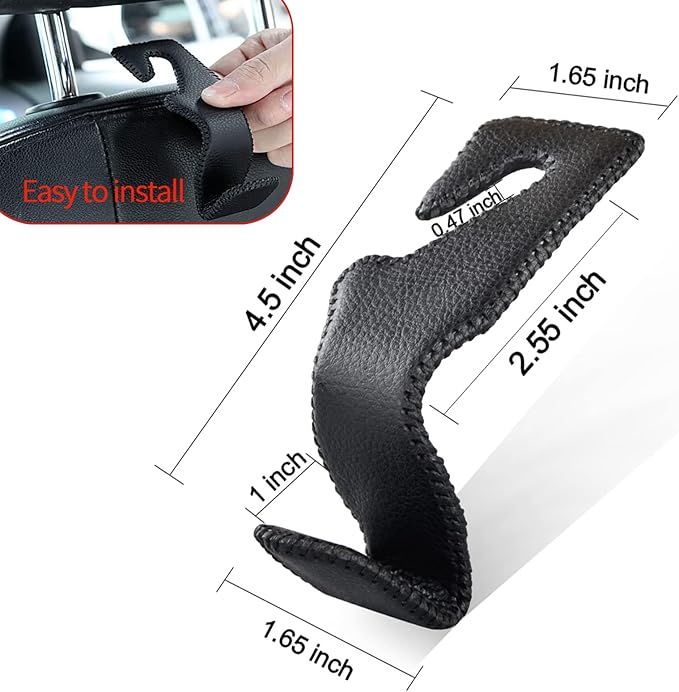 yicheyiyou Car Hooks Universal Car Vehicle Back Seat Headrest Hanger Holder Hook Microfiber Leather & Stainless Steel for Bag Purse Cloth Drink Grocery (Beige)