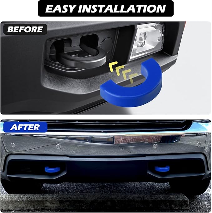 Tow Hook Covers Fit for Chevy Silverado 1500 2007-2026/GMC Sierra 1500 2007-2018, Customized Car Tow Hooks Compatible with Chevrolet Silverado 1500 Accessories 2007-2025 (Dark Blue)