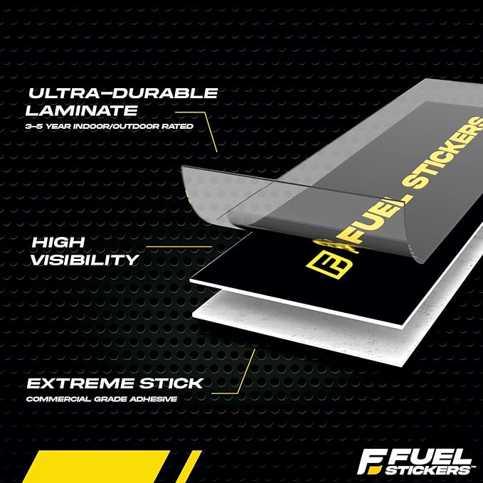 Diesel Only Sticker (Yellow), Labels for Tractors, Construction and Heavy Equipment - Weather Proof, Extreme Stick, Commercial Grade Diesel Labels by Fuel Stickers - USA Made (2x1 inch), 20 Labels