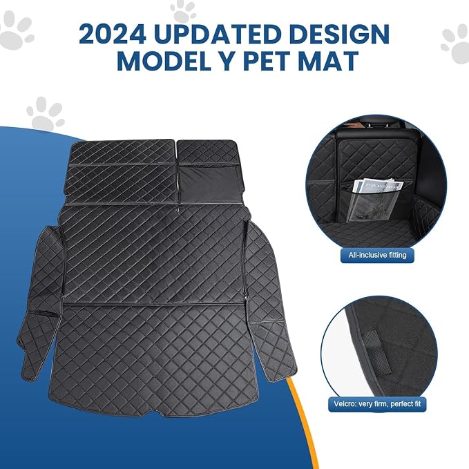 Topfit for Tesla Model Y Trunk Mats Cargo Liner Waterproof Dog Car Seat Covers Protector All-Weather Rear Floor Mat for Tesla Model Y Accessories 2019-2025