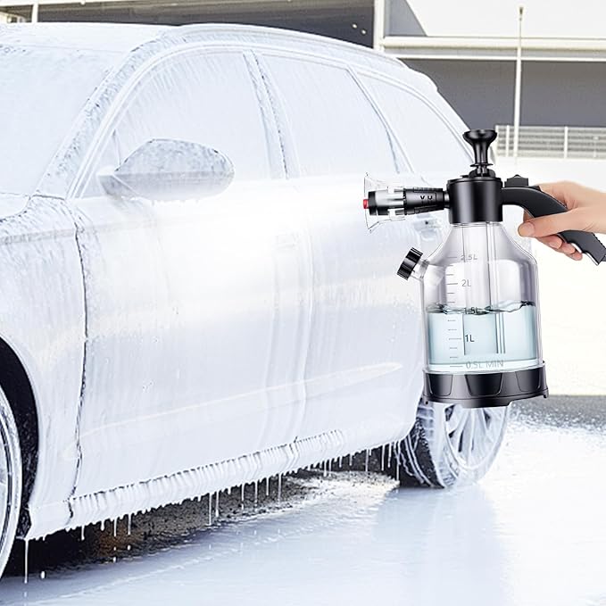 Foam Sprayer - Pressure Pump, Car Wash Nozzle | Handheld Watering Bottle for Pet Bathing, Garden Lawn Cleaning, Outdoor Vehicle Shampoo Spray Tool Household Rinsing Supplies Auto Care Garage