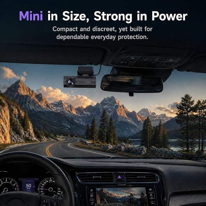 Dash Cam 2.5K Dash Cam Front, VEEMENT Dash Camera for Cars with APP, WiFi Control Dash Cams with WDR Night Vision, 24Hr Parking Mode, 170° Wide Angle, G-Sensor, Loop Recording