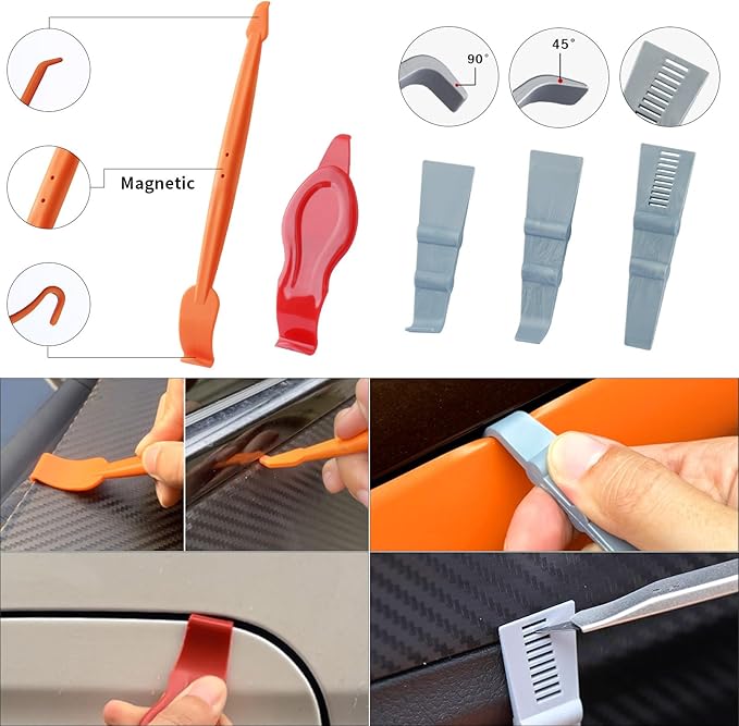 Arayker Vehicle Vinyl Wrap Applicator Tool Kit Car Wrap Squeegee Kit Automotive Window Tint Tools with Vinyl Wrap Magnetic Holder for Car Wrapping