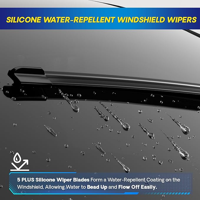 5 PLUS® Silicone Windshield Wipers Replacement for 2016-2022 HONDA HRV HR-V Wiper Blades(Set of 3),Automotive Replacement Windshield Wiper Blades For My Car-26"/18"/10"