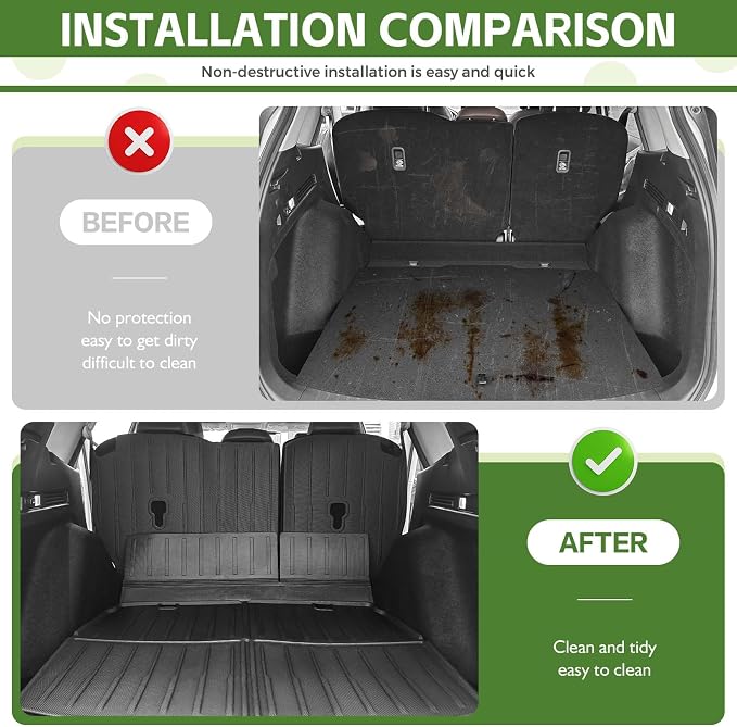 Cargo Liners for 2023-2025 Honda CRV CR-V Trunk Mat with Seat Back Cover Accessories, All Weather Rear Cargo Mat Backrest Protector(Only for Upper Deck)