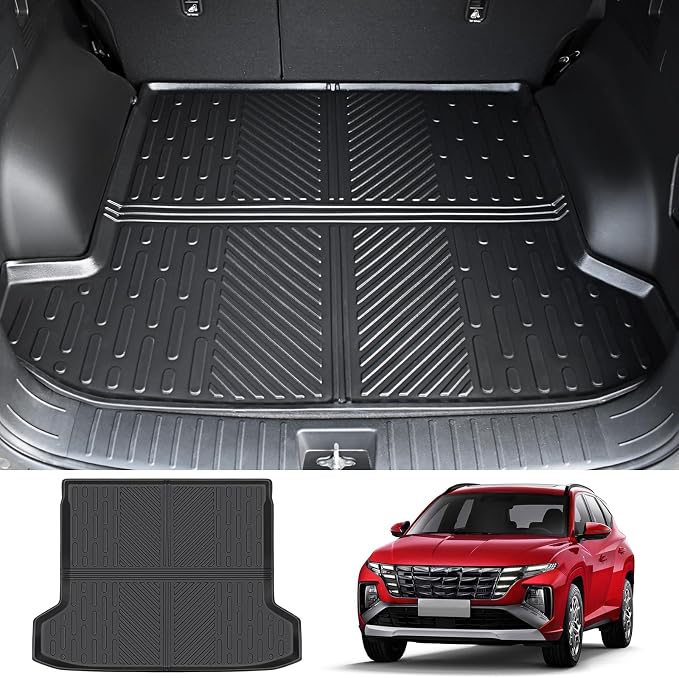 Rear Cargo Mat for 2022-2025 Hyundai Tucson (Fit with Optional Bose Premium Audio System Only) All Weather Trunk Mat Cargo Liner for Hyundai Tucson Black(Not fit PHEV or N Line)