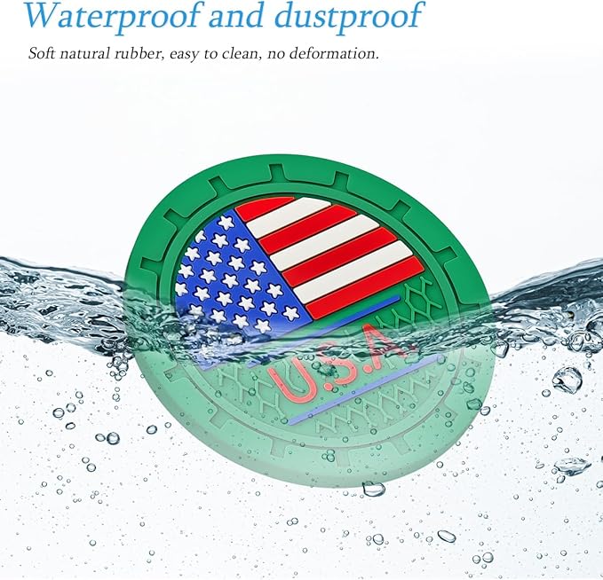 AUCELI 4 Pack Car Cup Holder Coasters, Colored American Flag US Flag Insert Car Cup Coaster, 2.75 Inch Anti Slip Shockproof Embedded Drink Mat, Vehicle Interior Decor Accessories