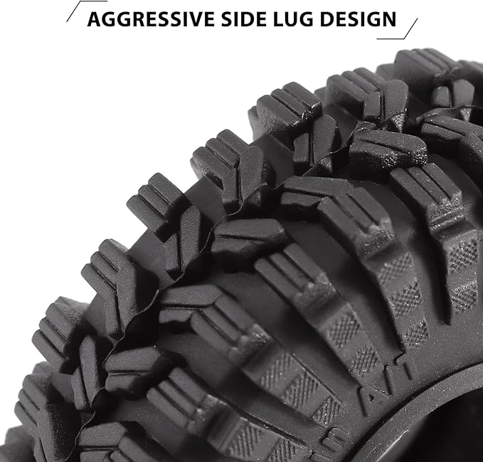 INJORA 1.0 Tires All Terrain S5 Super Soft Sticky Tires for 1/18 TRX4M 1/24 RC Crawler Axial SCX24 FMS FCX24 Enduro24 Upgarde (T1014)