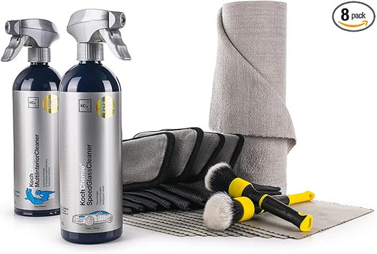 The Rag Company - Complete Interior Kit - Includes Glass & Car Interior Cleaners, Brushes, Rags, Buttersoft Cloths, Glass Towels, Scrubbers - 24 Item Set