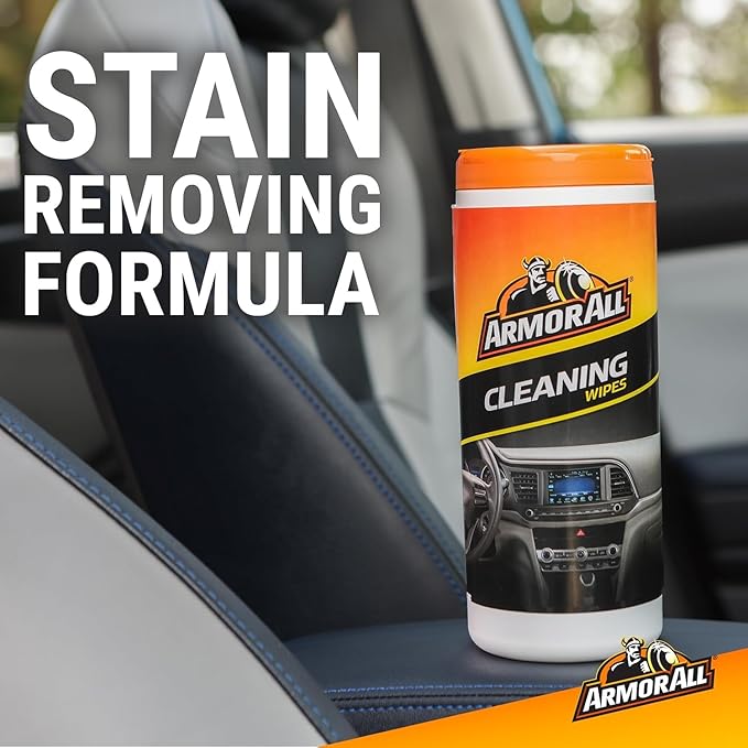 Armor All Car Cleaning Wipes,Canister,Powerful Car Wipes for Dashboards,Vinyl,Clear Plastics,Carpet and Fabric,90 Count (Pack of 6)