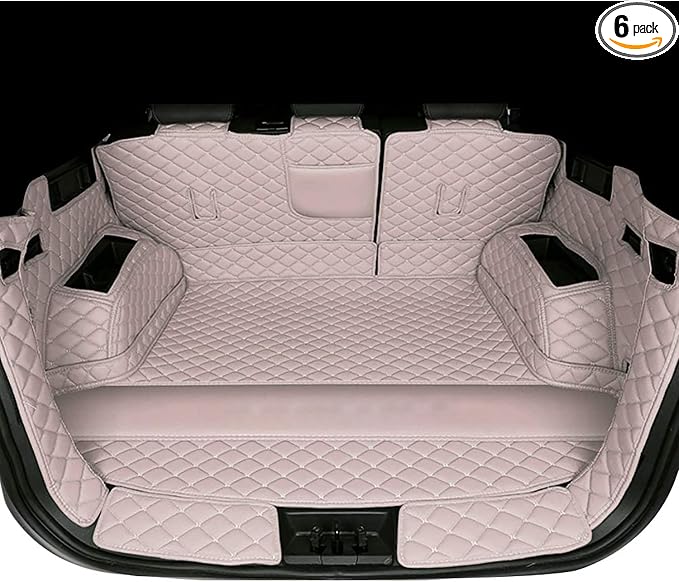 SUV Trunk Mat Compatible with BMW X5 2019-Current Heavy Duty Back Seat Cover & Rear Cargo Mat & High Side Panel - Beige