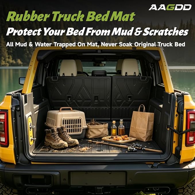 Cargo Trunk Mat with Backrest Mats for Ford Bronco 4 Door 2021-2025 2026,All Weather Protection TPE Heavy Duty Cargo Liner Bronco Accessories,Black