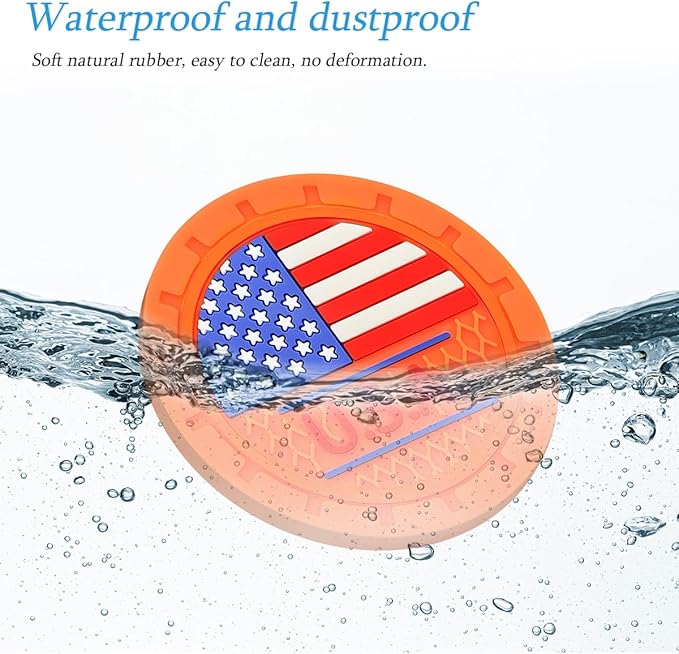 AUCELI 4 Pack Car Cup Holder Coasters, Colored American Flag US Flag Insert Car Cup Coaster, 2.75 Inch Anti Slip Shockproof Embedded Drink Mat, Vehicle Interior Decor Accessories