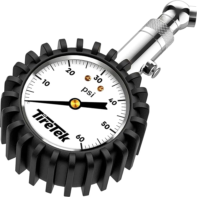 Tire Pressure Gauge for Cars (ANSI Certified) Premium Air Pressure Gauge for Tires - Easy to Read Glow in The Dark Automobile Analog Circular Dial