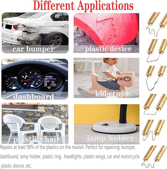 220W Plastic Welder,Plastic Welding Kit Car Bumper Repair 1000pcs Hot Staples & 92pcs 7 Types of Welding Plastic Welding Rods for Car Bumper Plastic Crack Repair (Blue)
