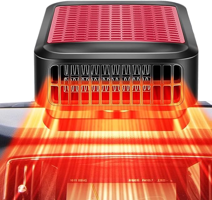 Car Heater & Defroster 12V Portable Car Heaters for Vehicle – 200W Fast Heating & Cooling Fan with 360° Rotatable Base Plug In Windshield Defogger for Car,Truck,SUV,RV | Auto Heater for Winter Driving