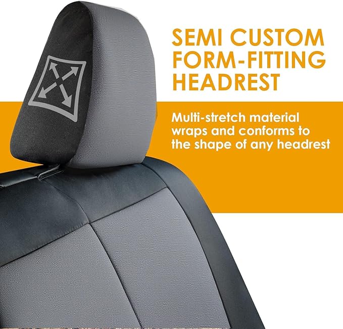 LPI Truck Grey Truck Bench Seat Cover Fits All Full-Size Silverado F-150 Ram Sierra Titan Tundra Pickup Trucks, Folding Bench or Standard Bench Seats, 600D Oxford Fabric with Faux Leather