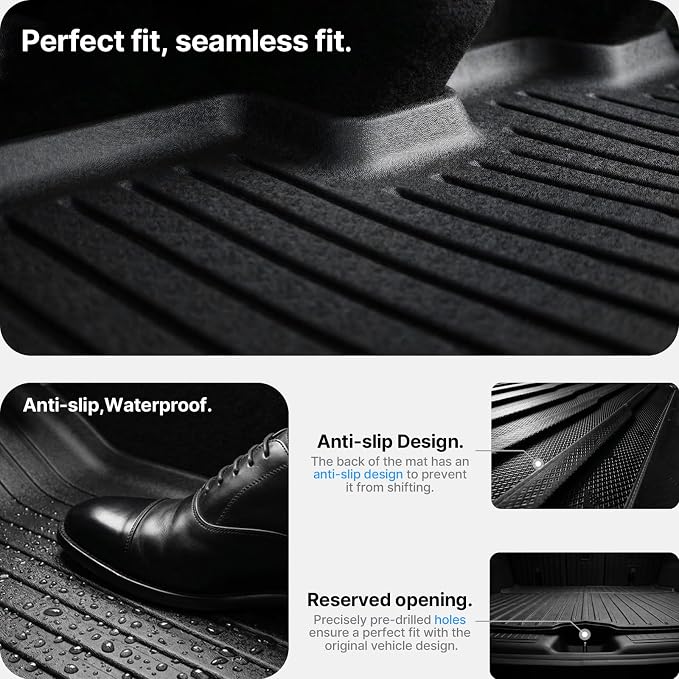 5 Pcs Floor Mats for Tesla Model Y Juniper 2025 2026, All-Weather TPE Anti-Slip Cargo Liner & Rear Trunk Mat, Fits Standard/Premium/Performance 5-Seater