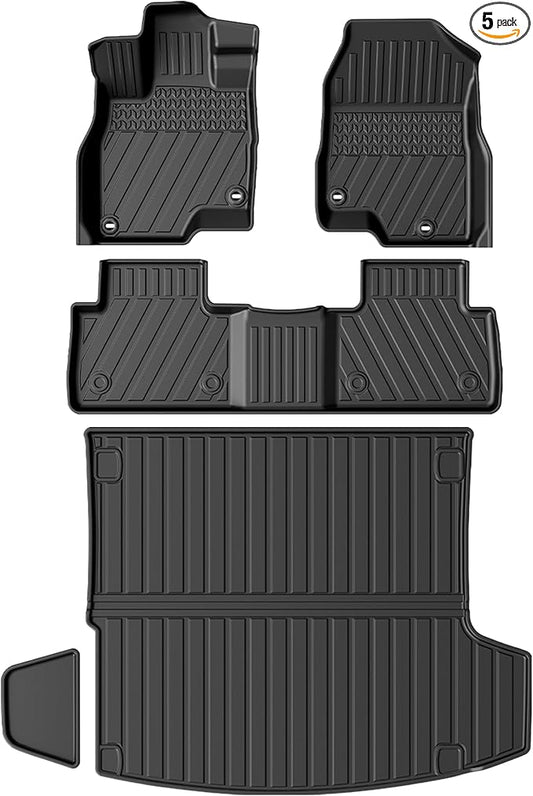 Floor Mats & Cargo Liner Fit for 2019-2026 Acura RDX, All Weather TPE Floor Liner Custom Fit for RDX Accessories, 1st, 2nd Row and Cargo Liners, Black