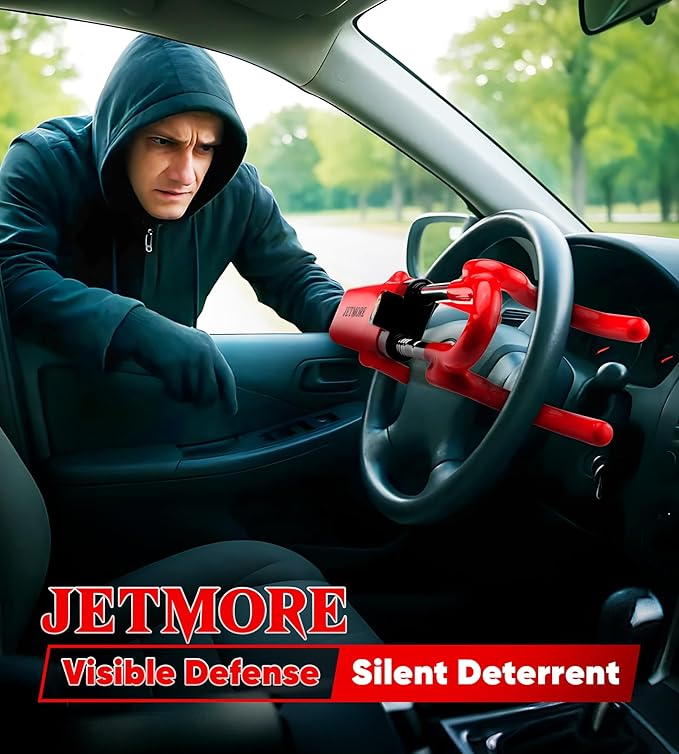 Car Steering Wheel Lock Anti-Theft Device, Wheel Locks for Cars, Dual Hooks, Car Lock Steering Wheel, Car Anti-Theft Device, Saw-Resistant Alloy Steel, for Cars, SUVs & Trucks
