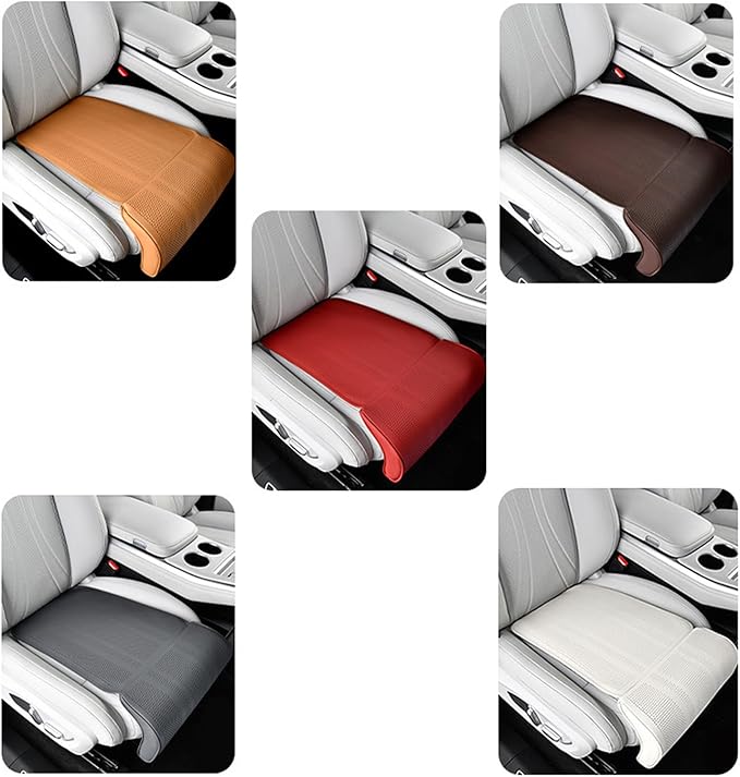 Car Seat Extender Leg Support Cushion for Driver Seats and Office Chair, Universal Leather Auto Bottom Seat Protector Cover with Leg Extender, Comfort Leg Rest Pads for Long Driving (Red)