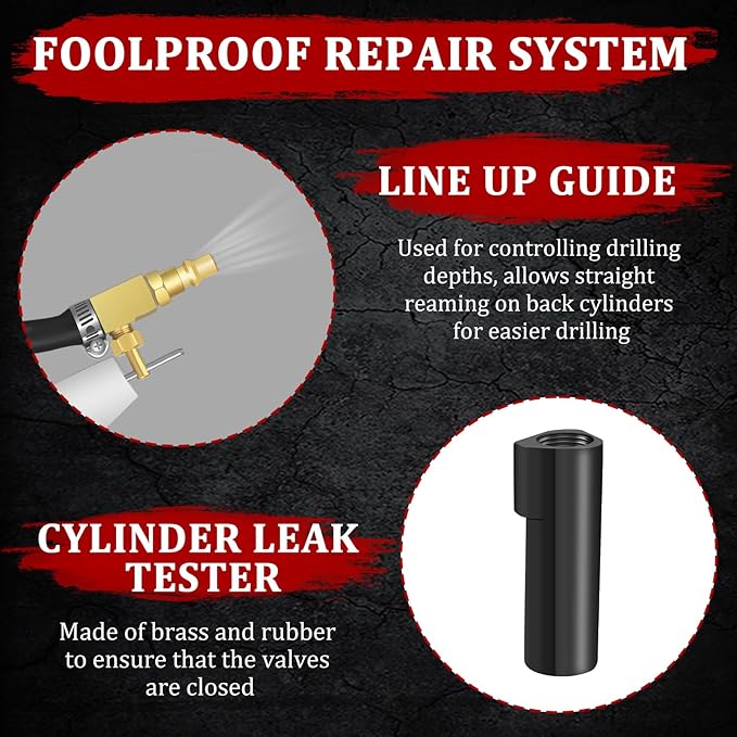 38900 Two Valve Ford Triton Tool Kit, Foolproof Repair System, Spark Plug Thread Repair Kit Compatible with 4.6L, 5.4L and 6.8 V-10 Ford Triton Two Valve Engines (Black)