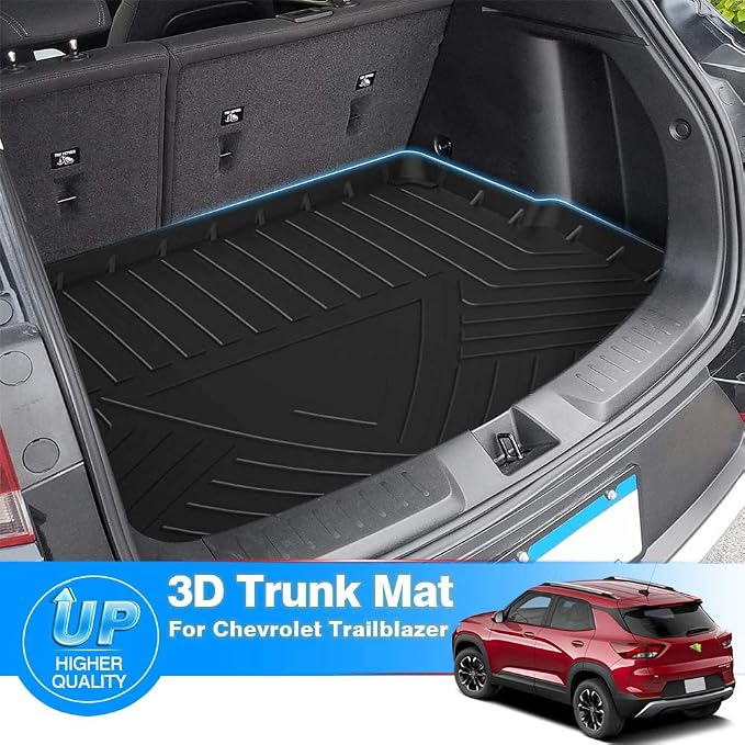 KUST Trunk Cargo Mat for 2021-2025 2026 Chevy Trailblazer Accessories, All Weather Cargo Liner TPE Rubber Raised Edge (Only for Cargo Deck in Lower Position)