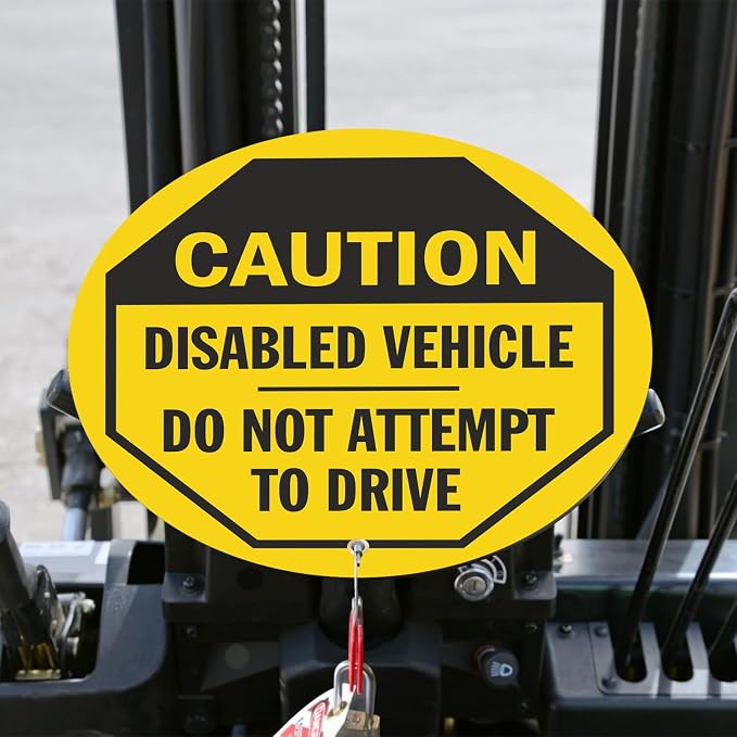 SmartSign Caution - Disabled Vehicle, Do Not Attempt to Drive Steering Wheel Lock Out Cover | 20" x 20", Made in USA